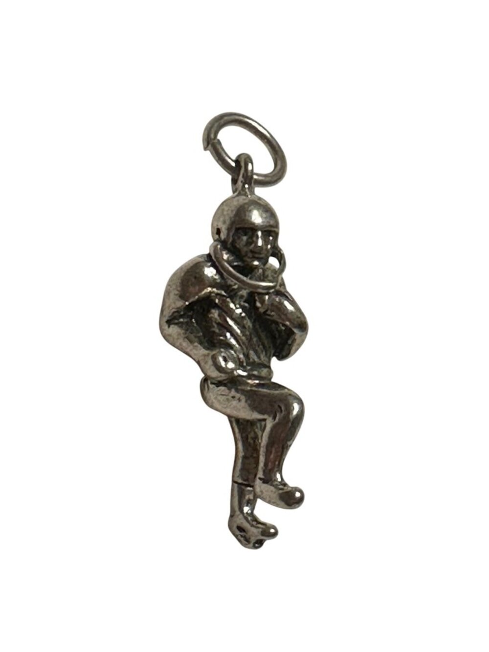 Sterling Silver Football Player Charm Pendant 3D